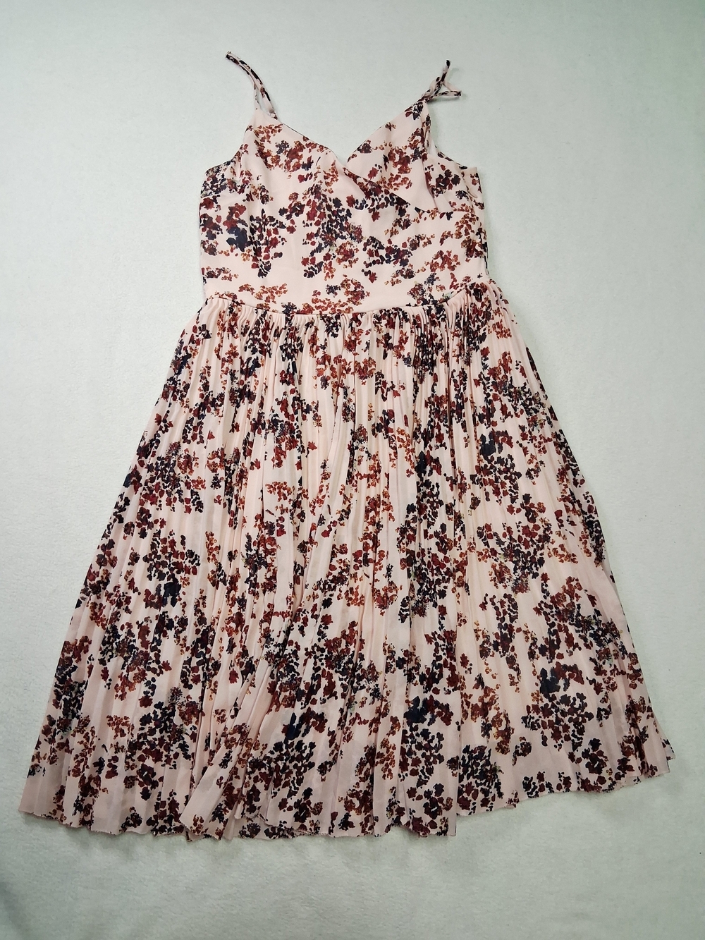 Dex Pink Floral Pleated Midi Dress